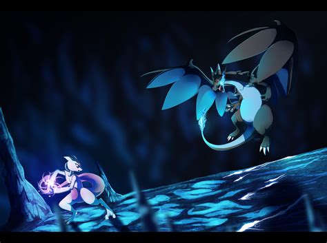Mega Charizard X vs Mewtwo. ENGLISH. L battle.